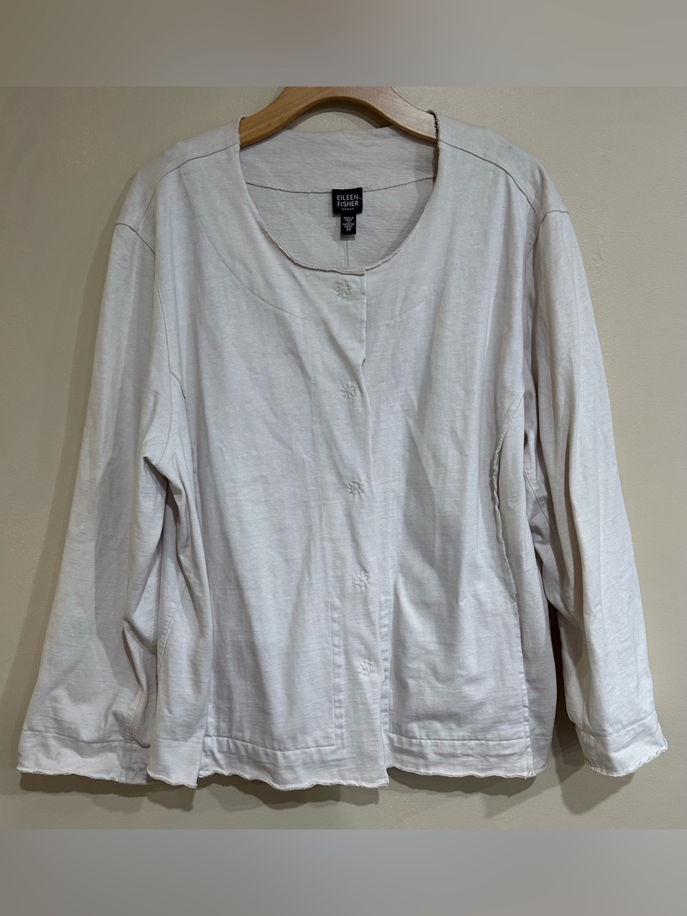 NWT Eileen Fisher Woman Lightweight Round Neck Jacket Plus Size 3x Minimalist